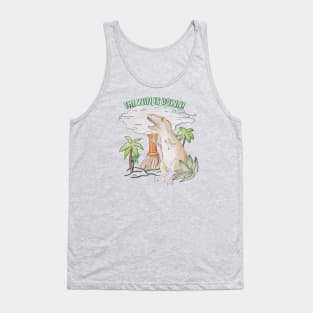 The Wifi is Down!  Dino Illustration Disaster Tank Top